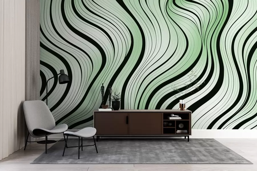 Fotobehang Abstracte golven w04022v3