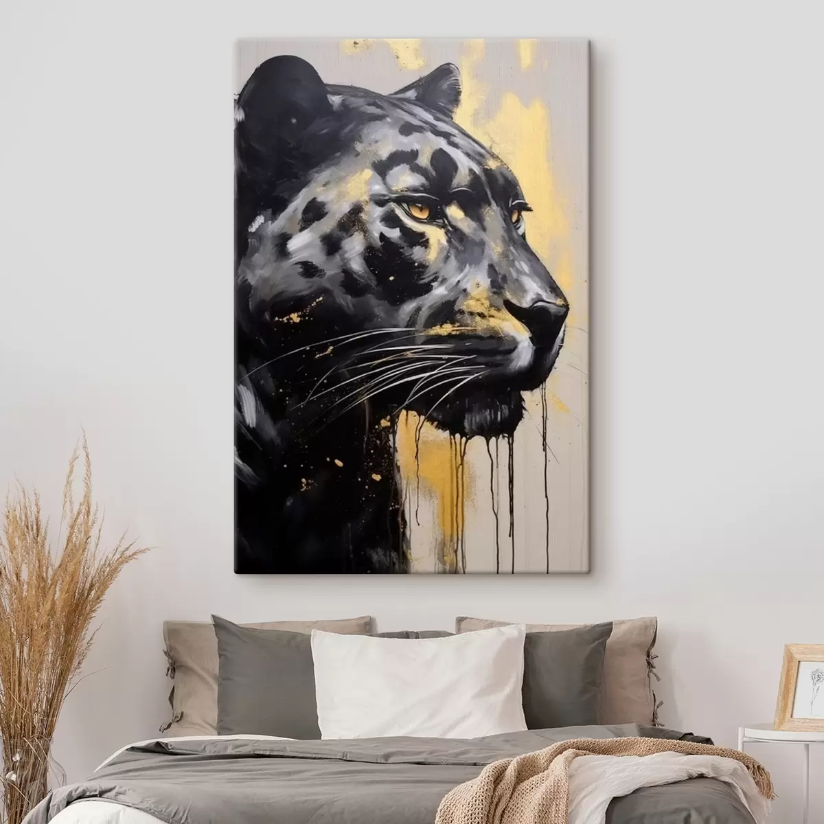  Schilderijen Zwarte panter met gele ogen s44493