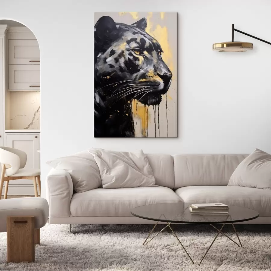  Schilderijen Zwarte panter met gele ogen s44493