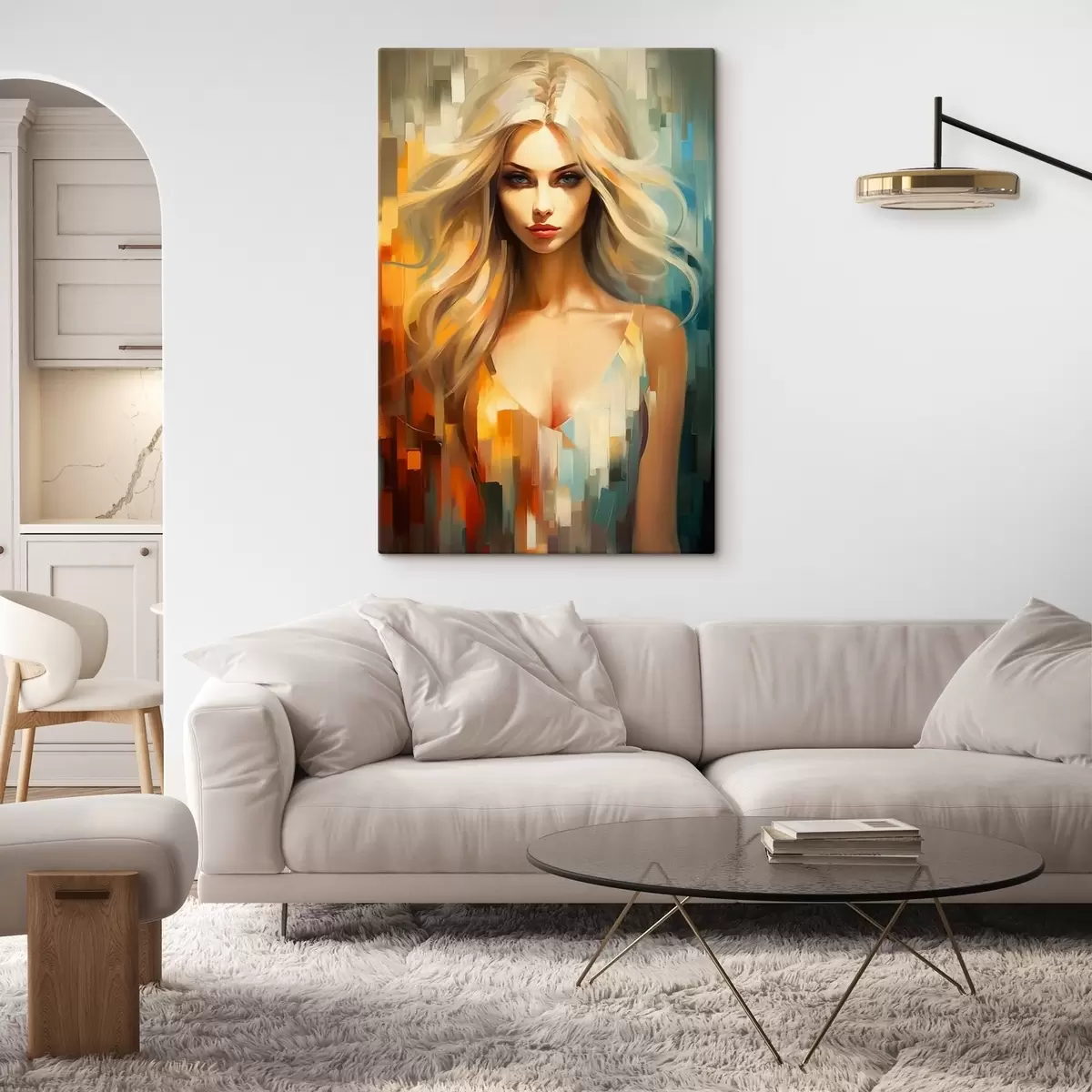  Peintures Fille sur fond coloré s44494