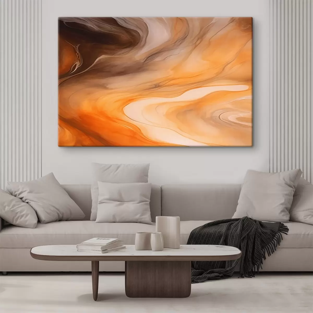  Peintures Vagues abstraites et chaleureuses s44496