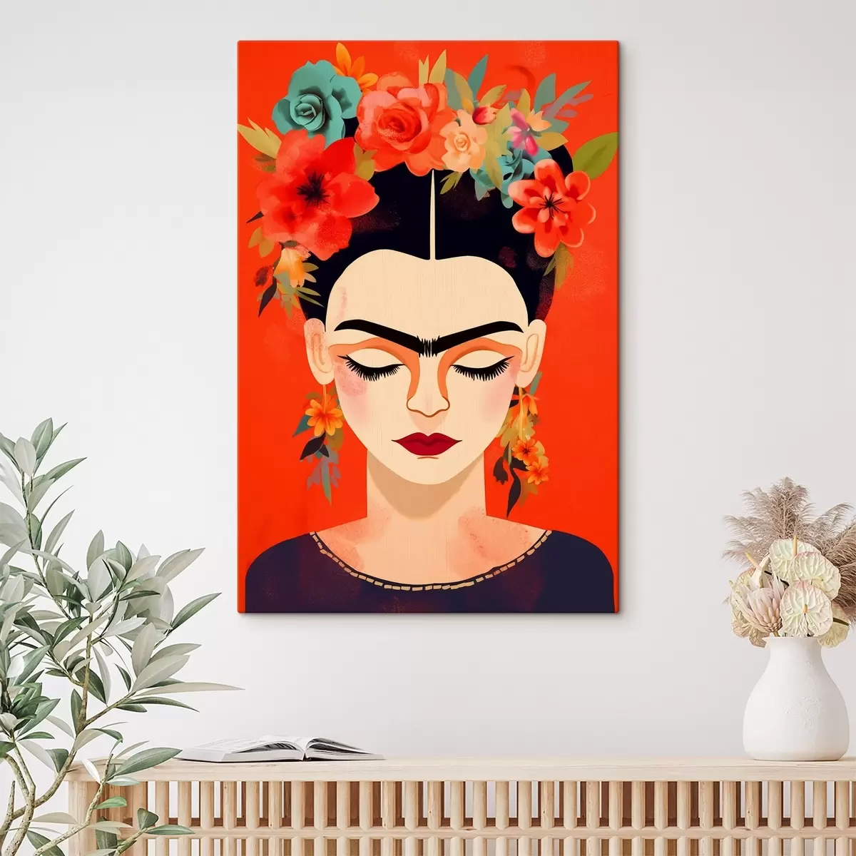  Schilderijen Frida met bloemen s44499