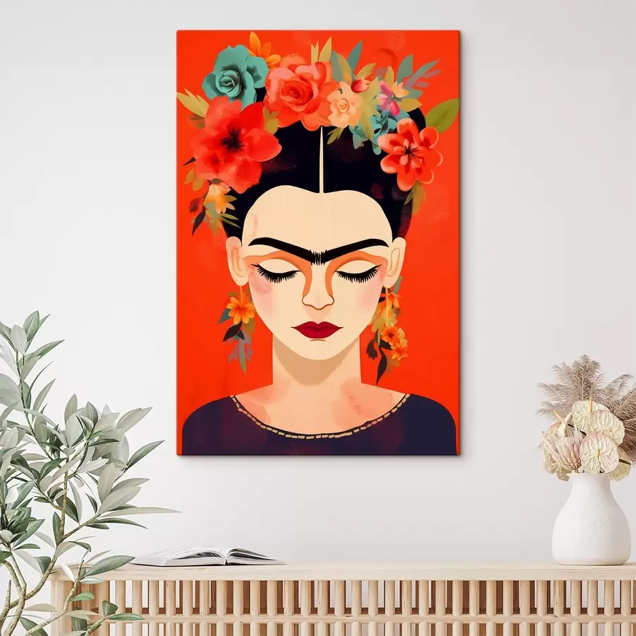  Schilderijen Frida met bloemen s44499