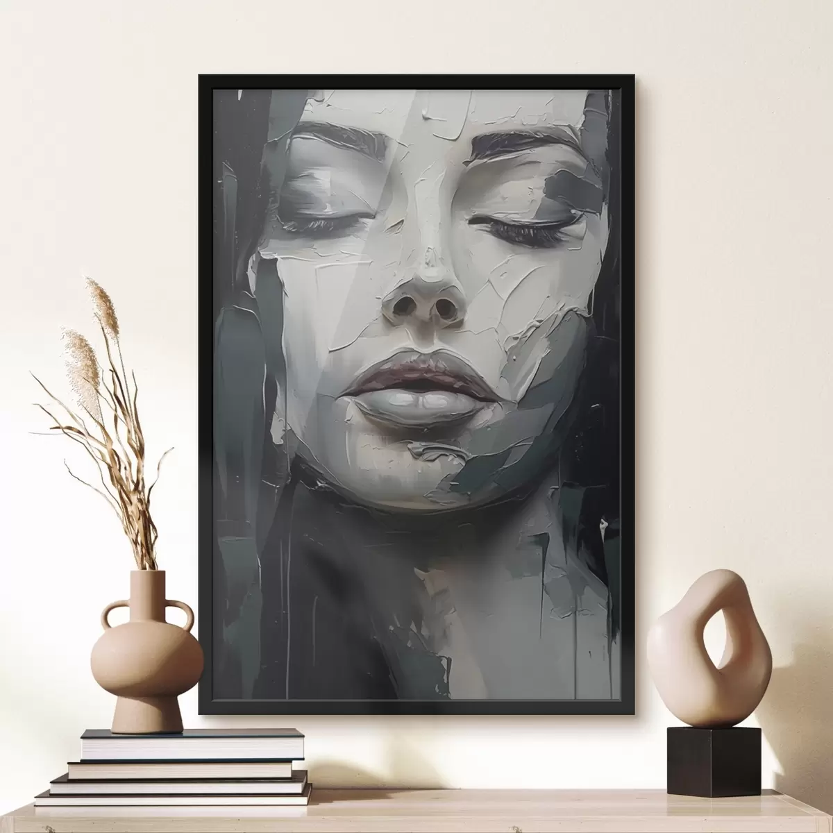 Poster Het gezicht van een vrouw f44484