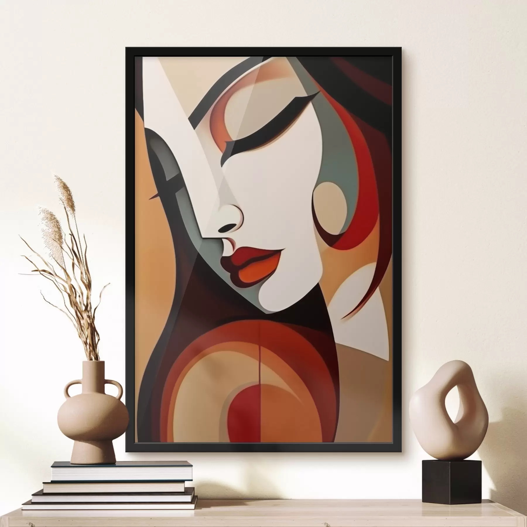  Peintures Profil féminin dans le style cubiste f44486
