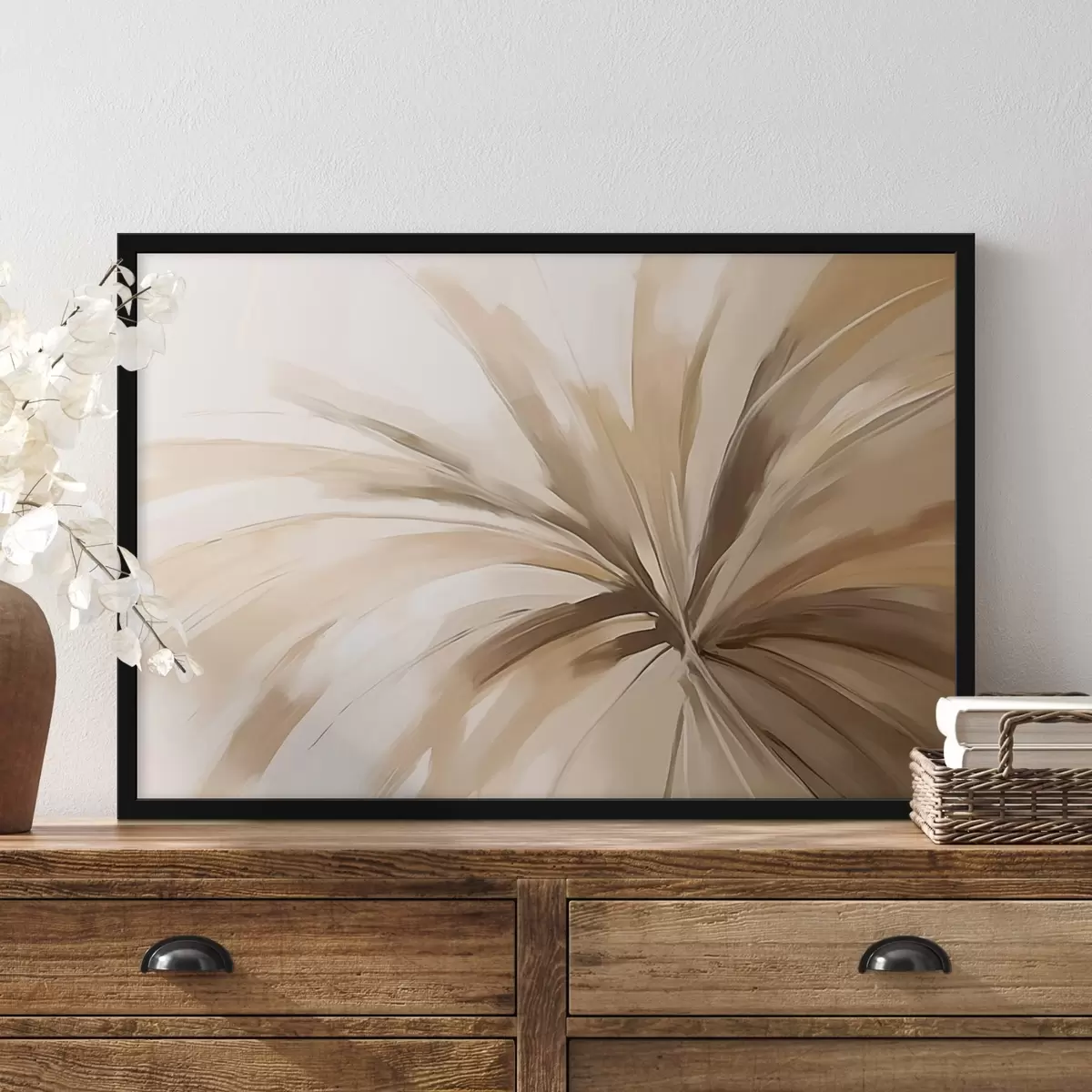 Poster Streken in de vorm van een bloem f44487