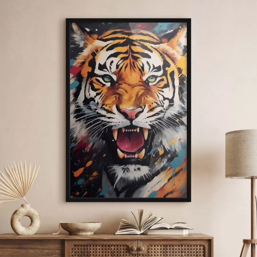 Fotobehang Heldere tijger f44497
