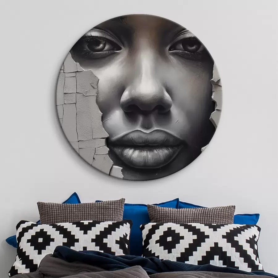  Schilderijen Gezicht in de spleten van de muur r44495