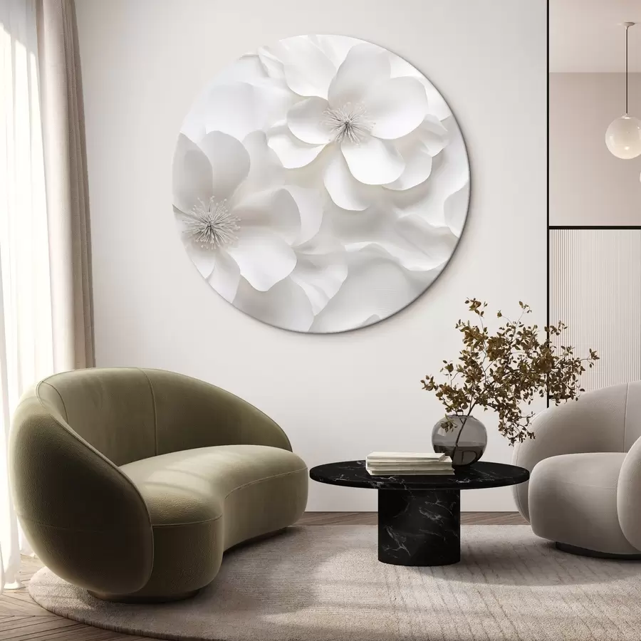  Peintures Fleurs décoratives blanches aux pétales délicats et aux étamines complexes r44406