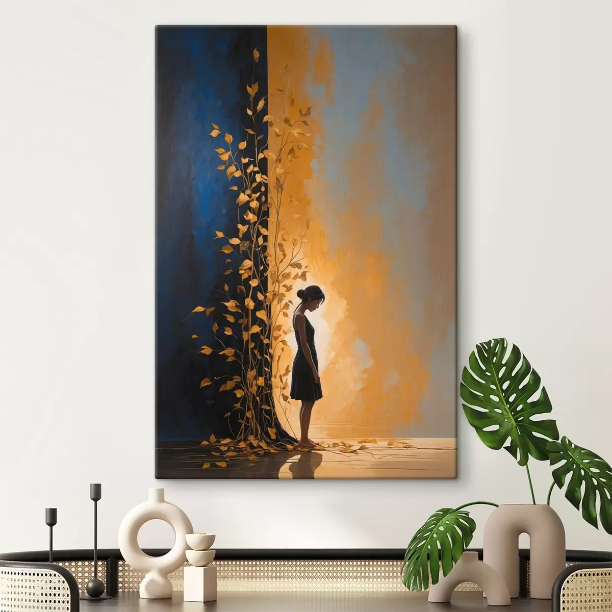  Schilderijen Meisje op abstracte achtergrond s44430