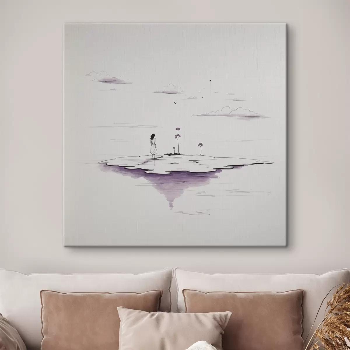  Schilderijen Eenvoudig zwart-wit schilderij s44433