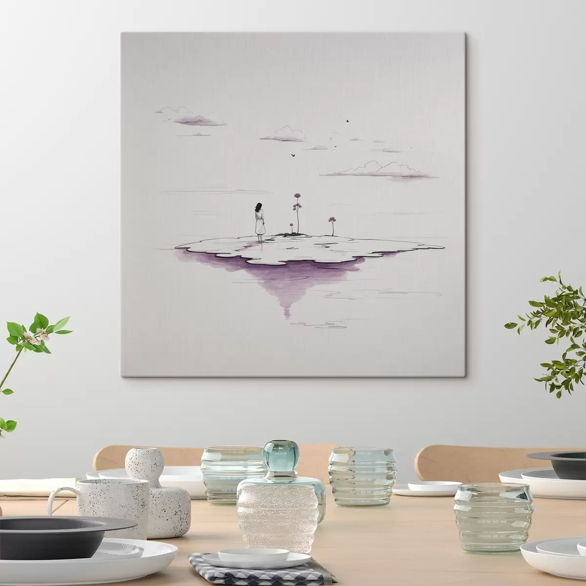  Schilderijen Eenvoudig zwart-wit schilderij s44433