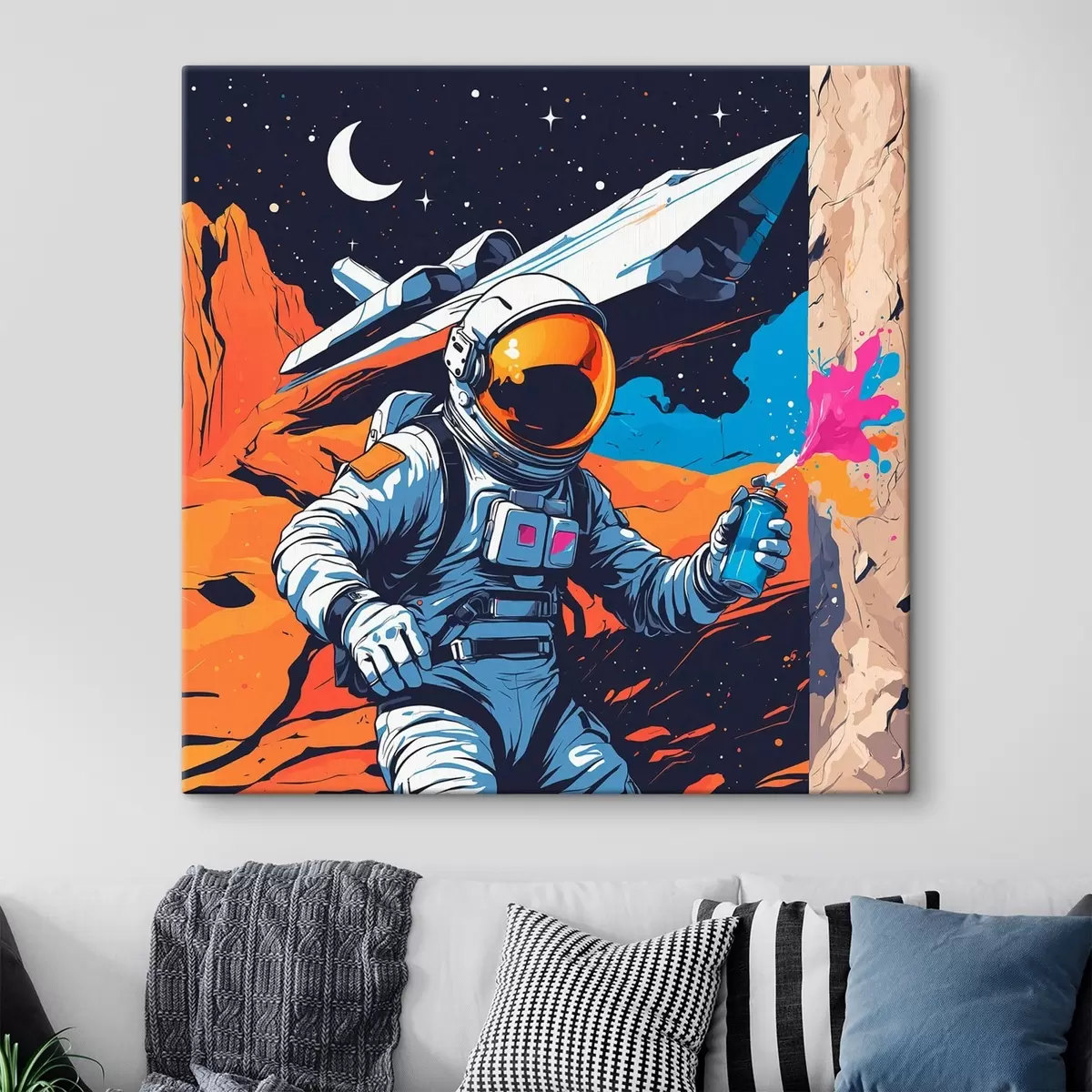  Peintures Poster avec astronaute et vaisseau s44434