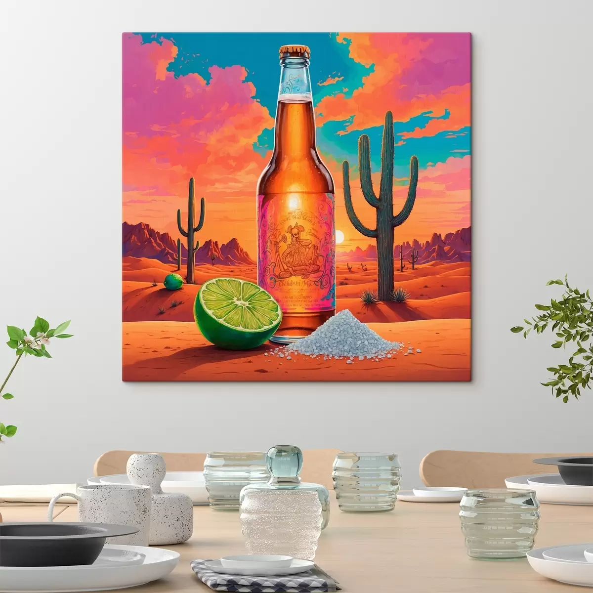  Peintures Bière et chaux sur fond de friches américaines s44438