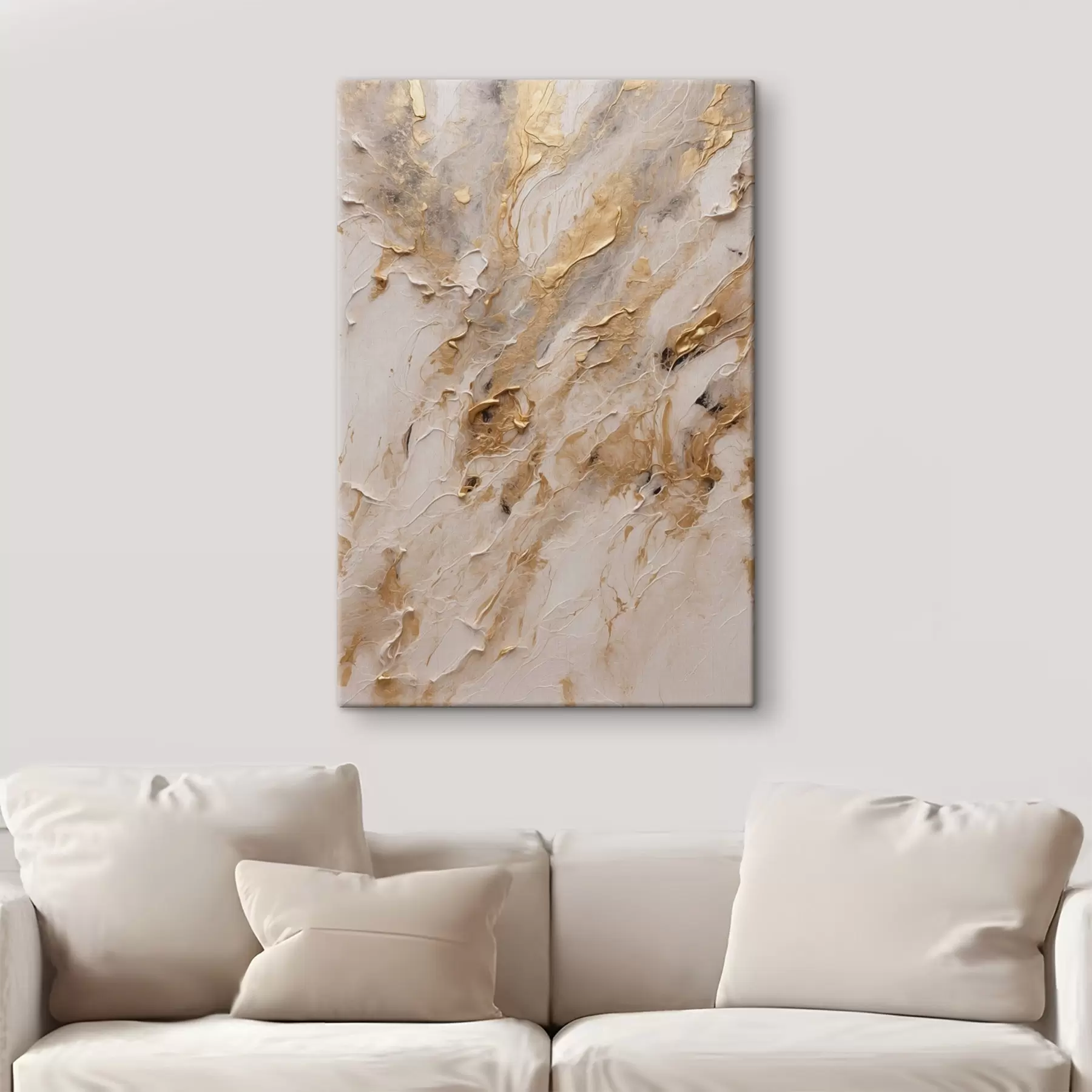 Fotobehang Abstract geel en wit pad in acrylschilderstijl Rode bloem op wit-rode achtergrond wit olieverfschilderij s44439