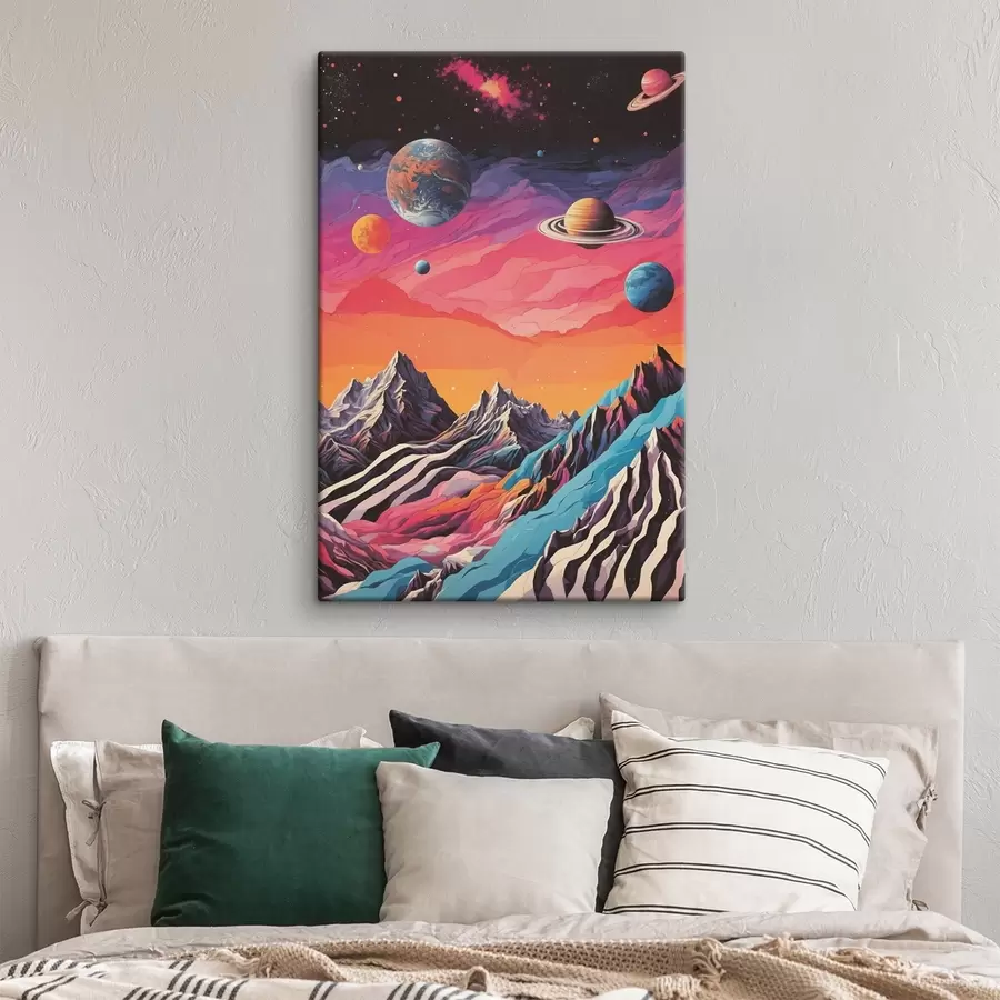  Peintures Défilé de planètes et de montagnes s44443