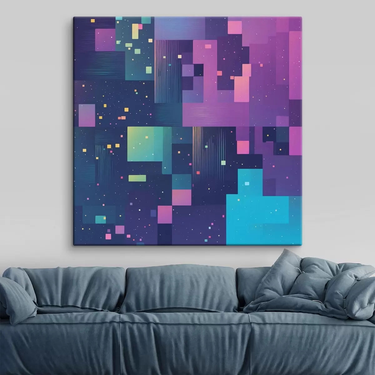  Peintures Peinture abstraite avec des figures rectangulaires multicolores s44457