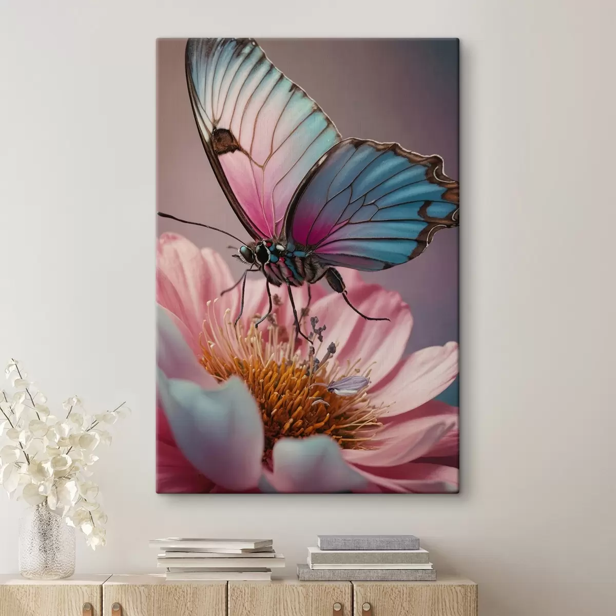  Peintures Papillon assis sur une fleur s44470