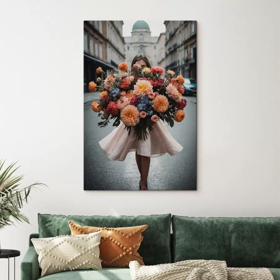 Papier peint photo Fille avec des fleurs s44474
