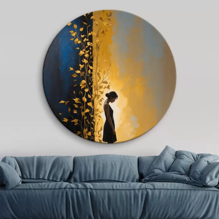  Schilderijen Meisje op abstracte achtergrond r44430