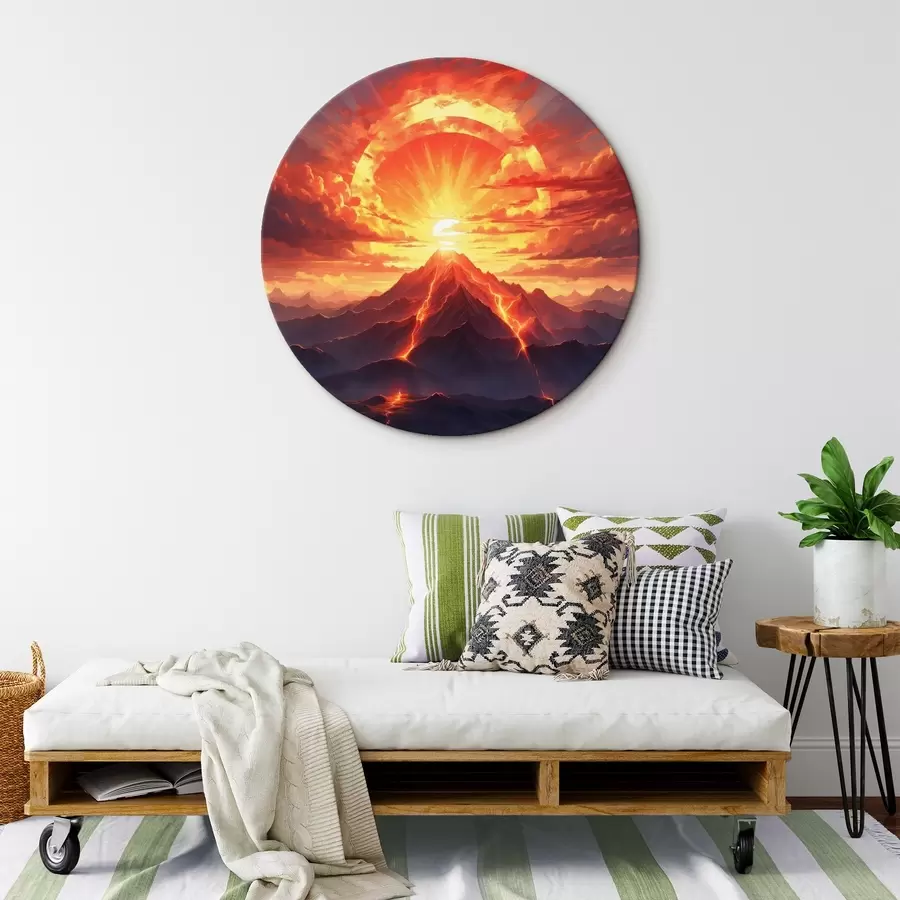  Schilderijen Zonsondergang bij vulkaan r44432