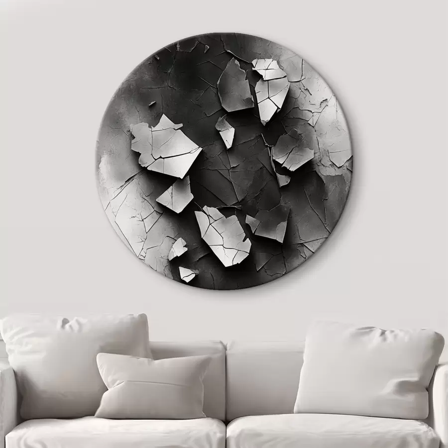  Schilderijen Zwart-witte oude muur r44450