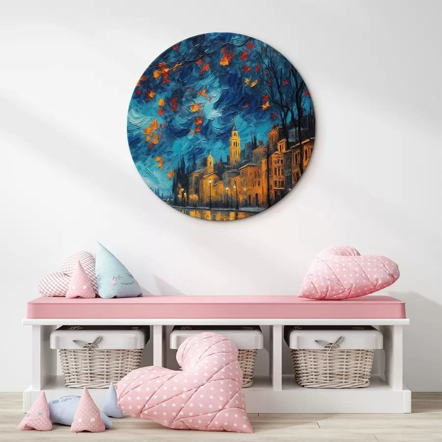  Schilderijen Nacht Londen in acrylschilderstijl r44453