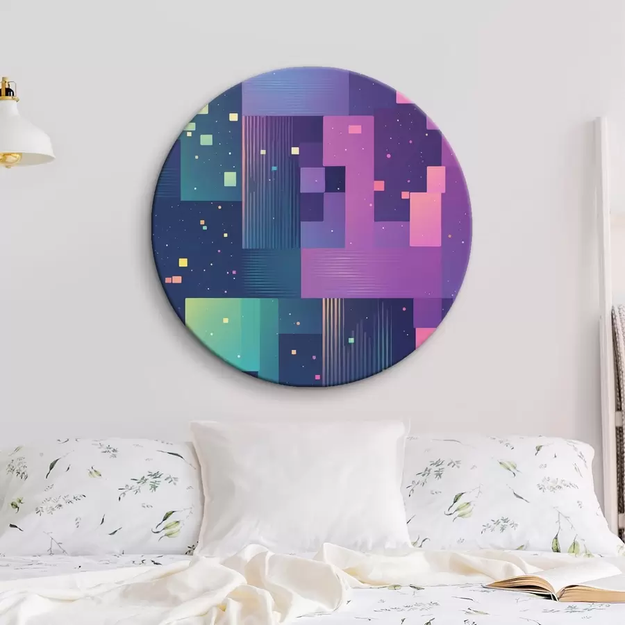  Peintures Peinture abstraite avec des figures rectangulaires multicolores r44457