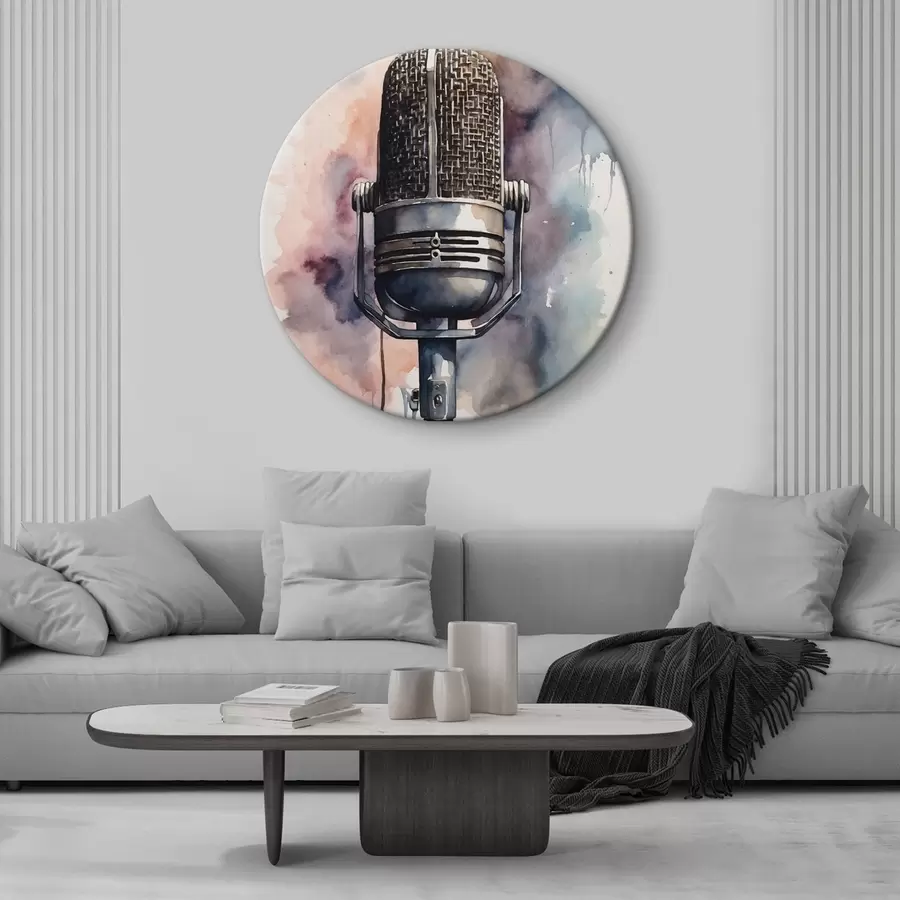  Schilderijen Microfoon op aquarelachtergrond r44463