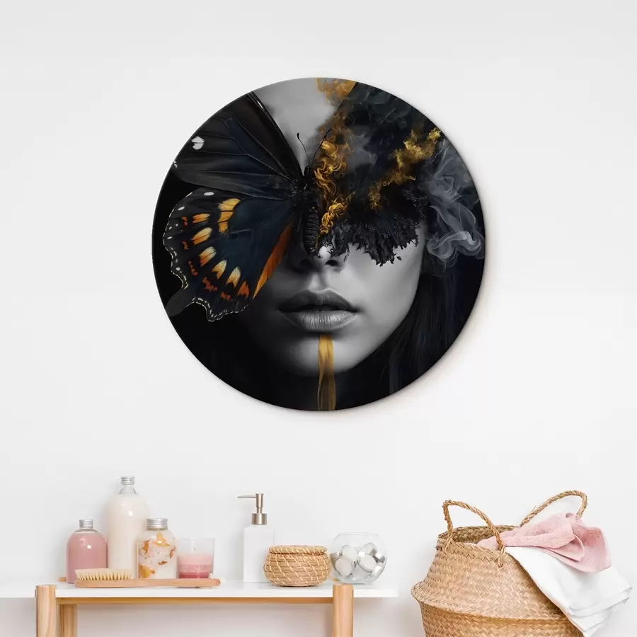  Peintures Papillon brûlant sur le visage d'une fille r44468