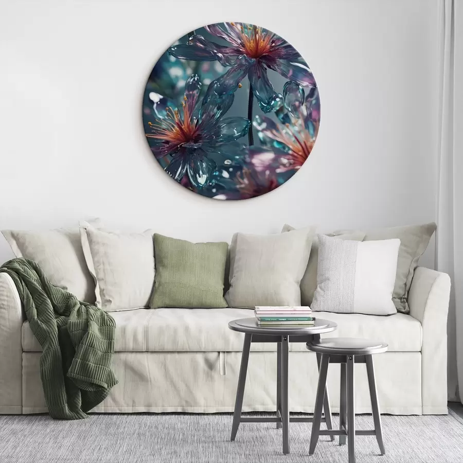  Peintures Fleurs transparentes sur fond flou r44469