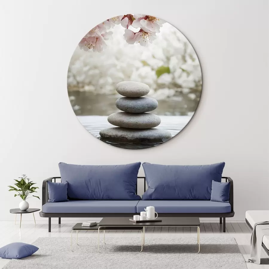  Schilderijen Stenen in water op wazige achtergrond r44476