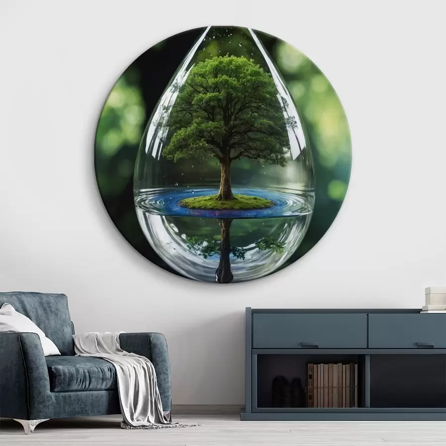  Peintures Goutte d'eau avec réflexion sur l'arbre r44480