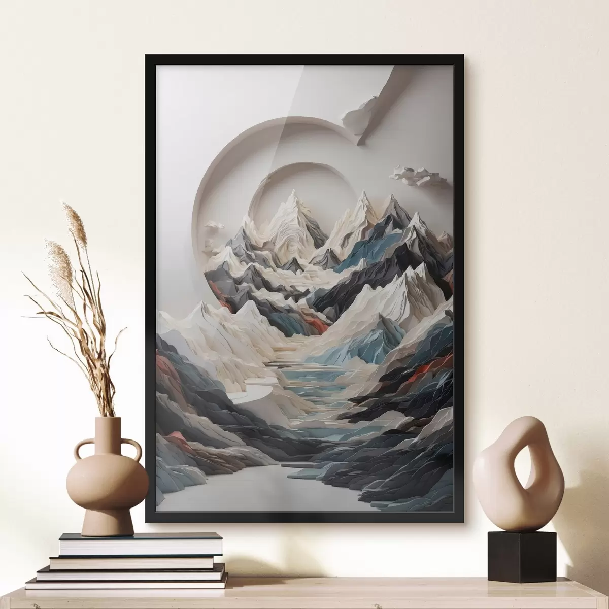 Affiche Peinture abstraite d'une région montagneuse f44427