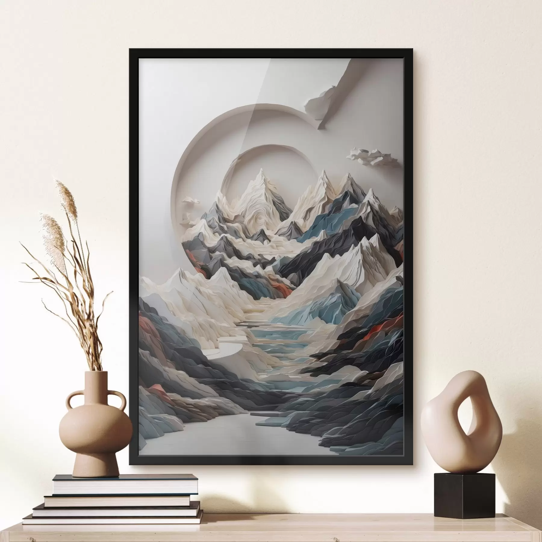  Peintures Peinture abstraite d'une région montagneuse f44427