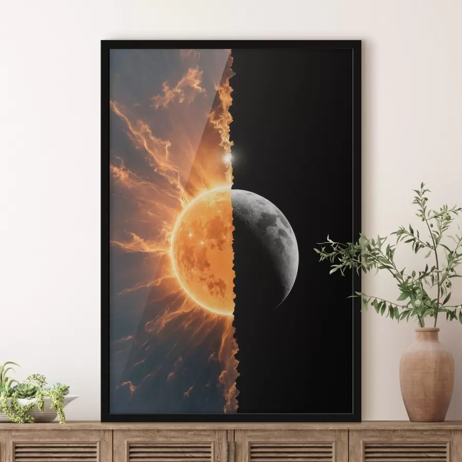 Fotobehang Twee fasen van de maan f44429