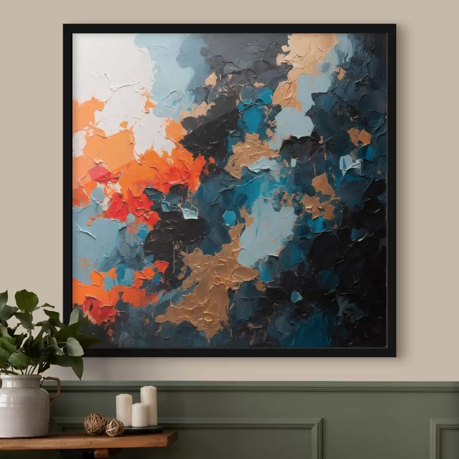 Papier peint photo Peinture à l'huile abstraite multicolore f44431