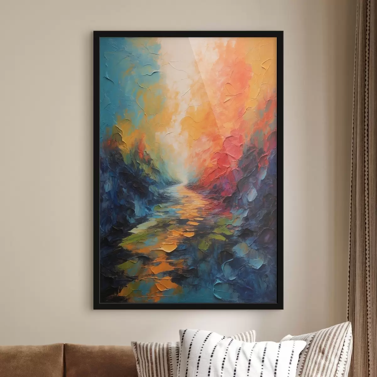 Poster Abstract pad in acrylschilderstijl f44441