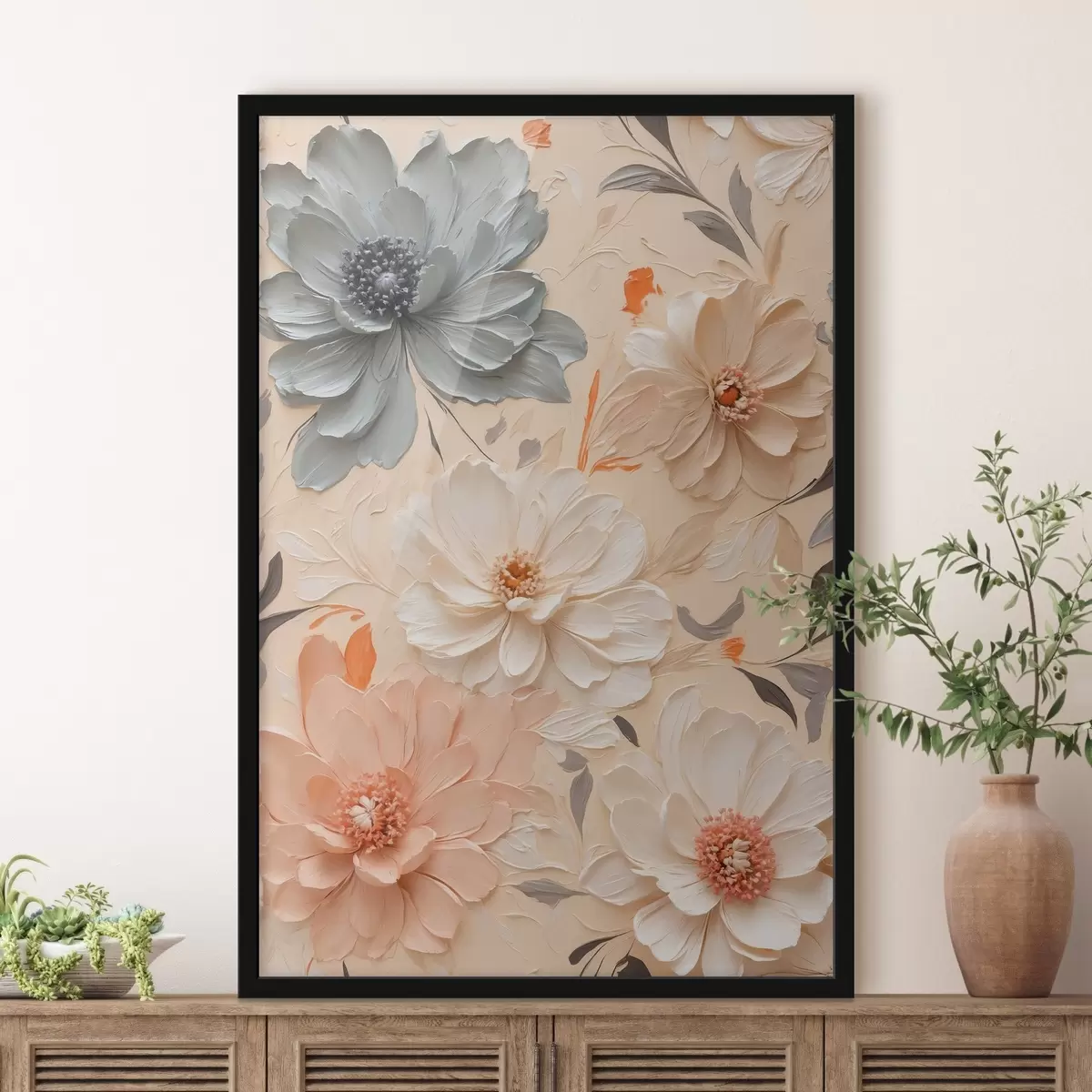 Affiche Diverses fleurs dans le style de la peinture à l'huile f44455