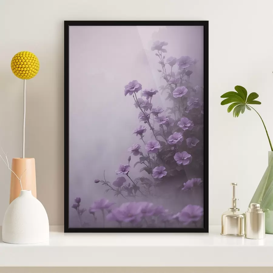 Papier peint photo Fleurs violettes dans le brouillard f44456