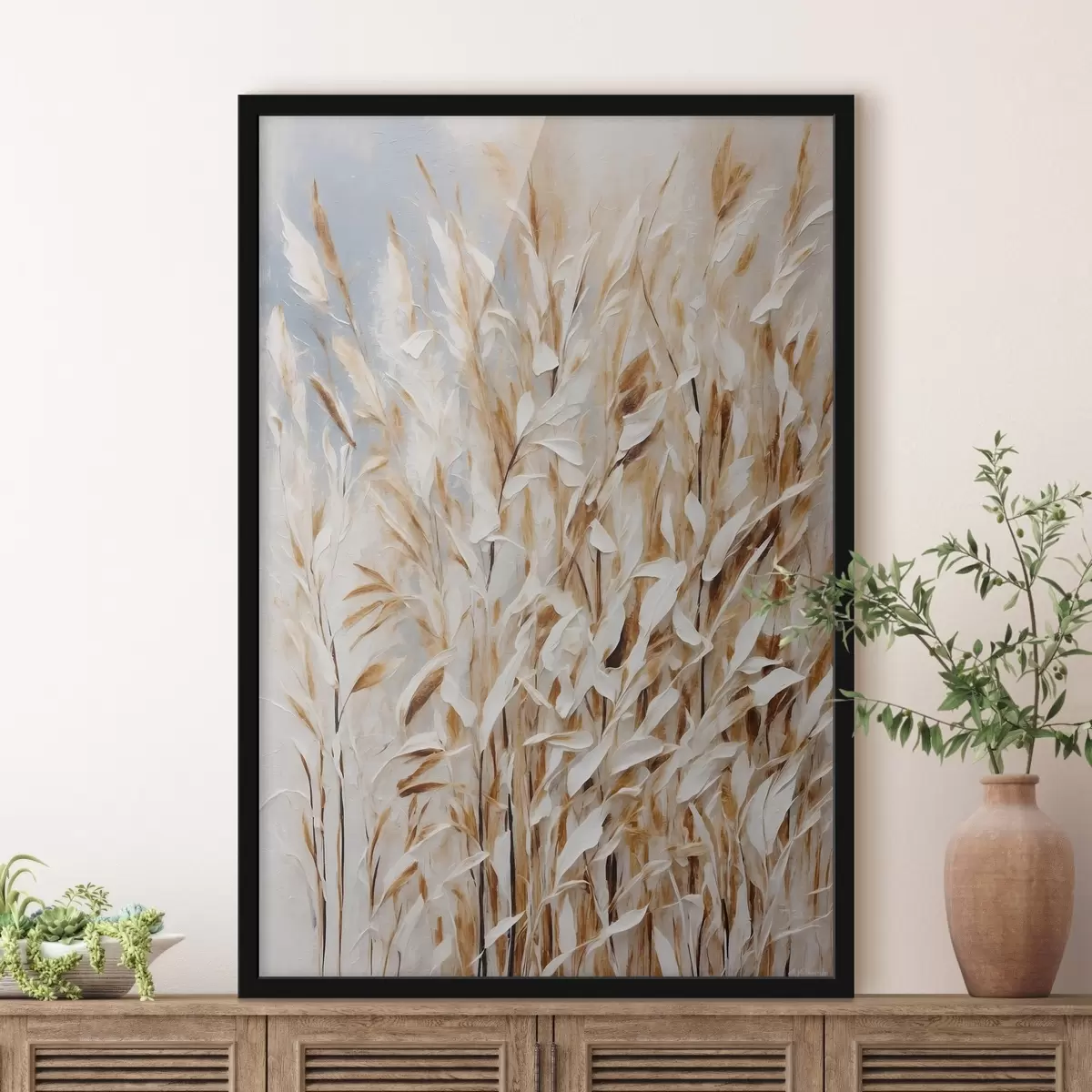 Poster Abstracte tarwe in acrylschilderstijl f44467