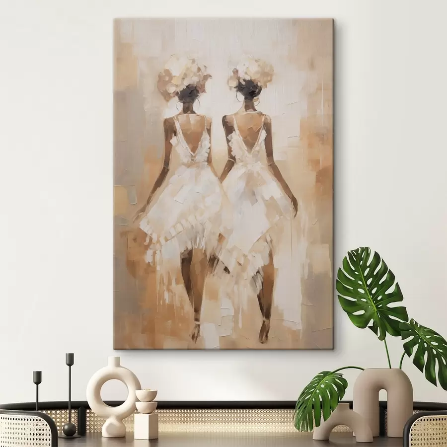 Fotobehang Abstracte meisjes imitatieschilderij s44517