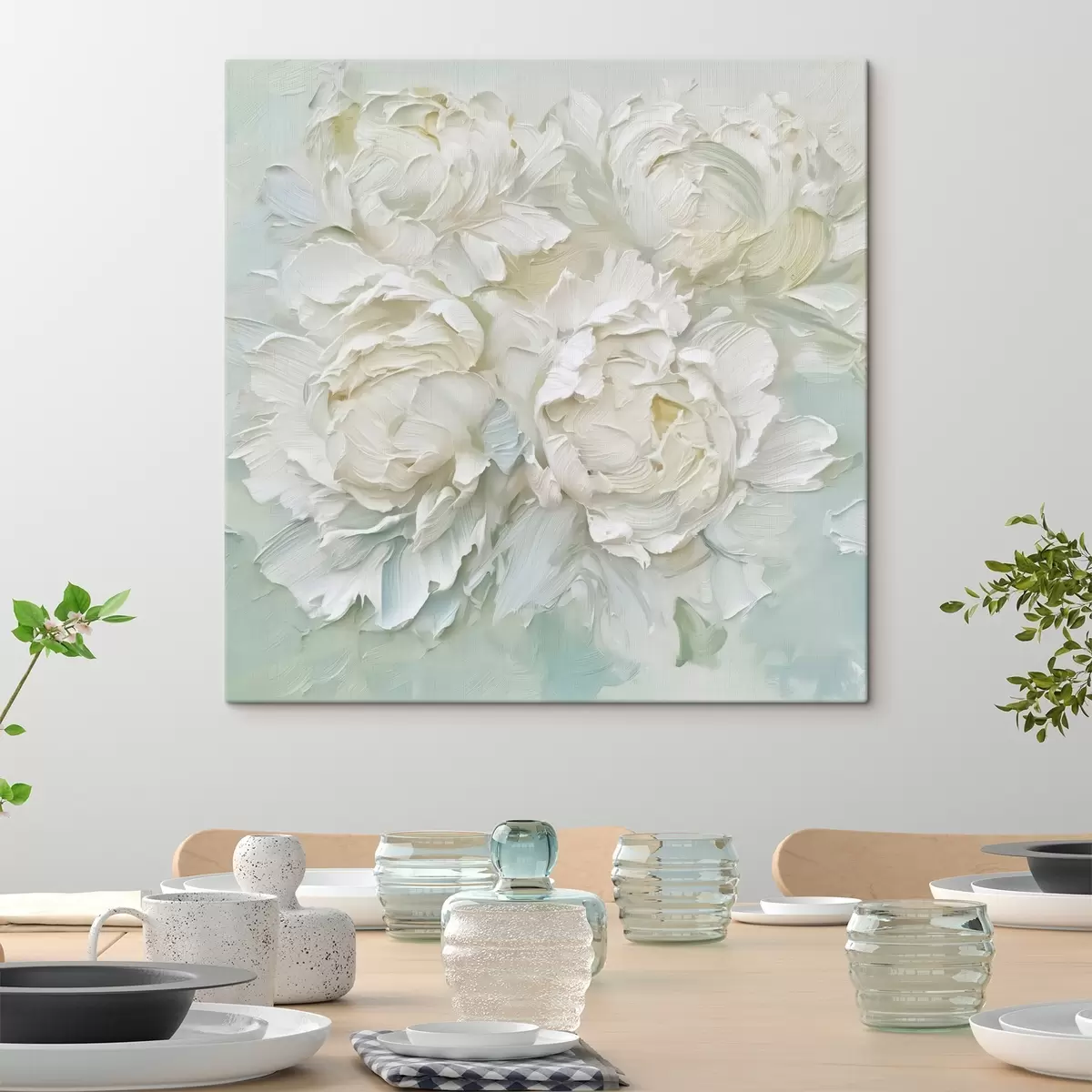  Schilderijen Pioenrozen imitatieschilderij s44522