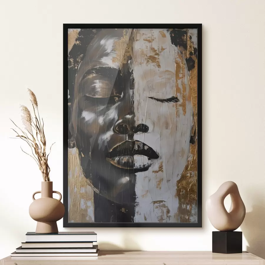 Fotobehang Abstract portret imitatie van schilderij f44514