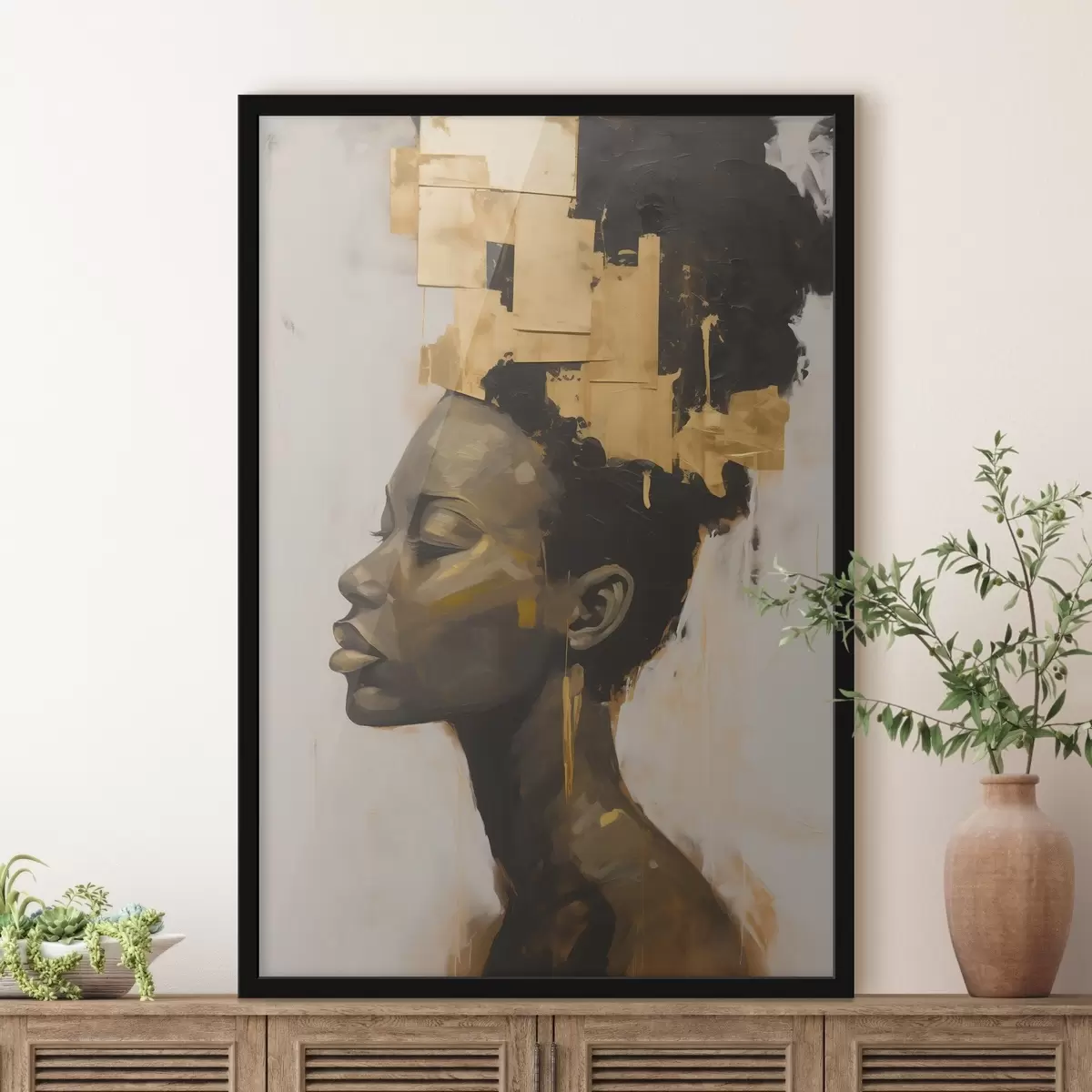 Poster Portret van een vrouw abstract f44520