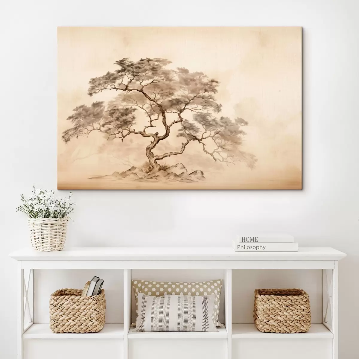  Peintures Un arbre sur une colline s44523