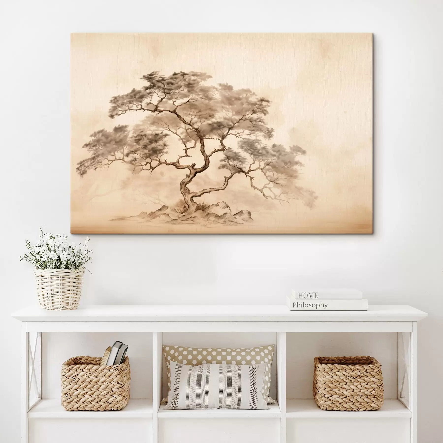 Papier peint photo Un arbre sur une colline s44523