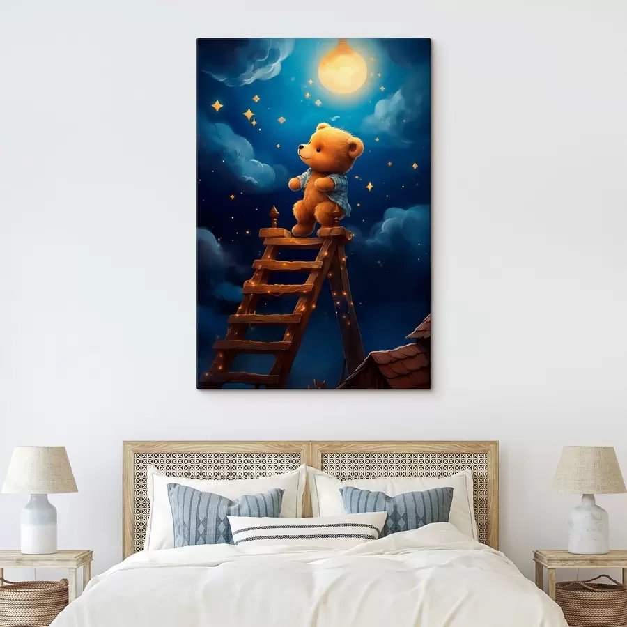  Schilderijen Teddybeer en de maan s44534