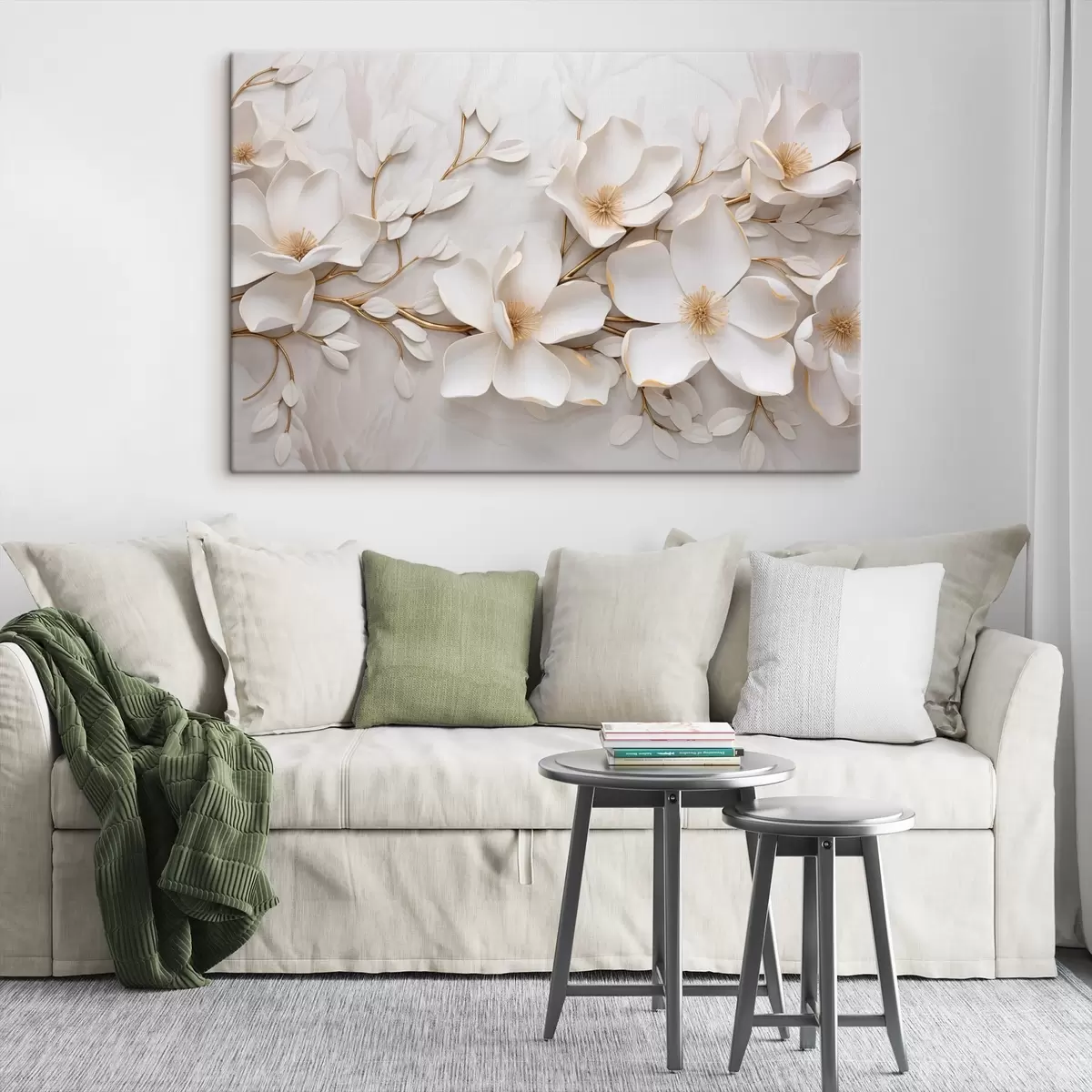  Schilderijen Witte bloemen s44547