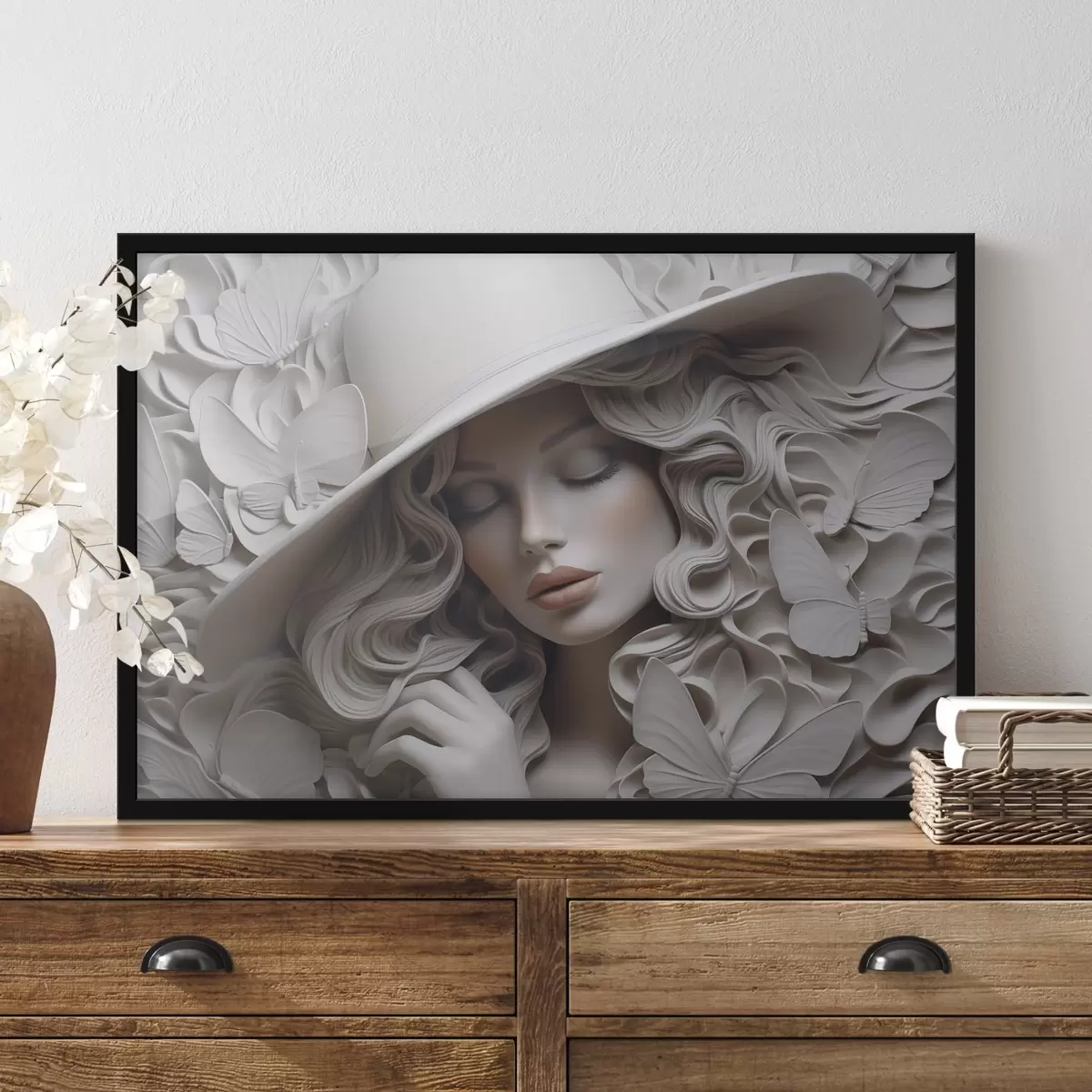 Poster Meisje met hoed f44524